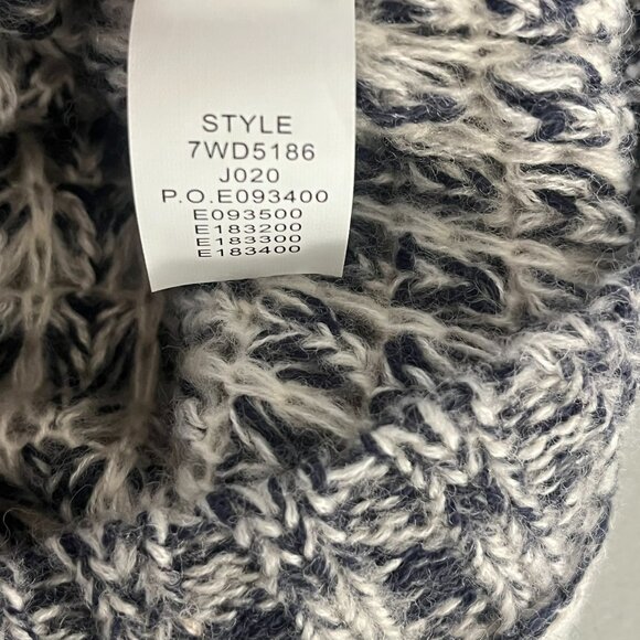 Lucky Brand Pullover Wool Blend Cable Knit Sweater XS Blue Gray Roll Neck - Picture 12 of 14